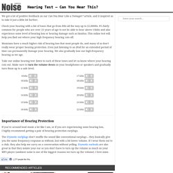 Hearing Test - high frequency sounds measure hearing loss