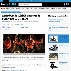 Heartbleed: Which Passwords You Need to Change