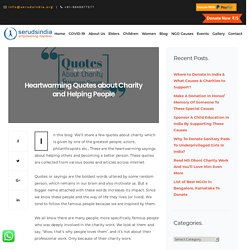Heartwarming Quotes about Charity and Helping People