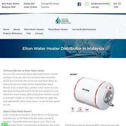 Elton Water Heater Repair & Sales - Storage Water Heater Malaysia