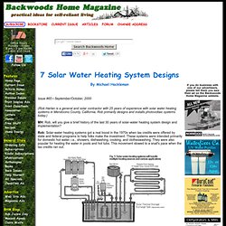 7 Solar Water Heating System Designs by Michael Hackleman