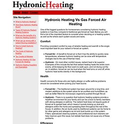 GFA Heating(Gas Forced Air) Vs. Radiant Heating at HydronicHeating.net