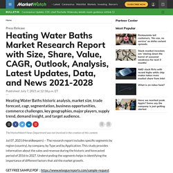 Heating Water Baths Market Research Report with Size, Share, Value, CAGR, Outlook, Analysis, Latest Updates, Data, and News 2021-2028