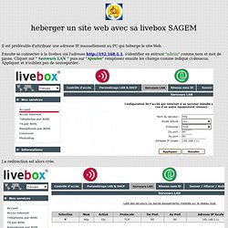 heberger un site web avec sa livebox SAGEM