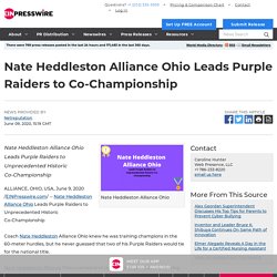 Nate Heddleston Alliance Ohio Leads Purple Raiders to Co-Championship
