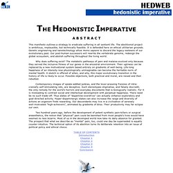 The Hedonistic Imperative - Abstract