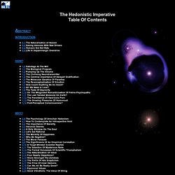 The Hedonistic Imperative: Table Of Contents