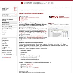 Heidelberg University Library: DWork – Heidelberg Digitization Workflow