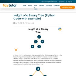 Height of a Binary Tree (Python Code with example)