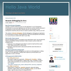 Remote debugging in Java
