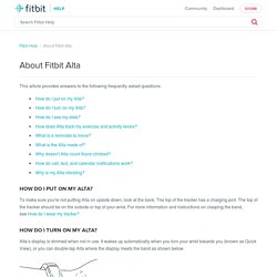 Help - About Fitbit Alta