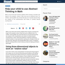 Help your child to use Abstract Thinking in Math