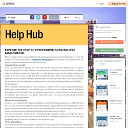 Explore the help of professionals for college assignments!