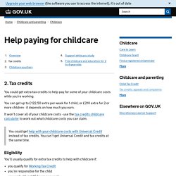 Help paying for childcare