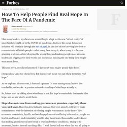 How To Help People Find Real Hope In The Face Of A Pandemic