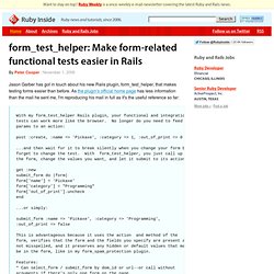 form_test_helper: Make form-related functional tests easier in Rails