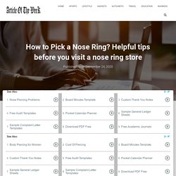 How to Pick a Nose Ring? Helpful tips before you visit a nose ring store