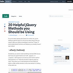 20 Helpful jQuery Methods you Should be Using
