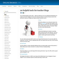 20 helpful tools for teacher blogs