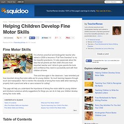 Helping Children Develop Fine Motor Skills