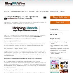 Helping Hands PR pitch - free PR for non profits
