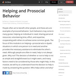 Helping and Prosocial Behavior