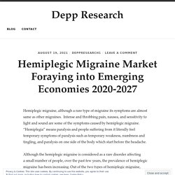 Hemiplegic Migraine Market Foraying into Emerging Economies 2020-2027