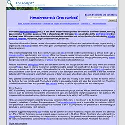 Hemochromatosis (Iron overload)