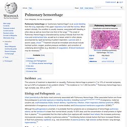 Pulmonary hemorrhage