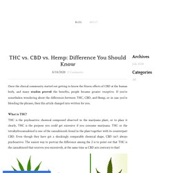 THC vs. CBD vs. Hemp: Difference You Should Know