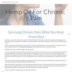 Hemp Oil For Chronic Pain