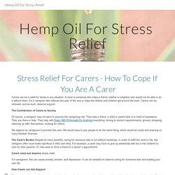 Hemp Oil For Stress Relief