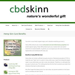 Hemp Skin Care Benefits - cbdskinn