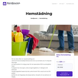 Boka hemstädning & städning Göteborg