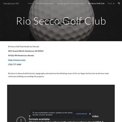 Henderson NV - Rio Secco Golf Club