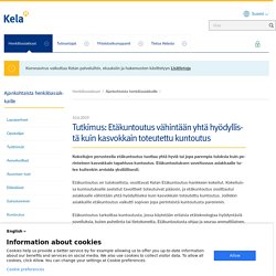 Tutkimus: Etäkuntoutus vähintään yhtä hyödyllistä kuin kasvokkain toteutettu kuntoutus - Ajankohtaista henkilöasiakkaille - kela.fi
