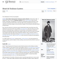 Henri de Toulouse-Lautrec - Wikipedia