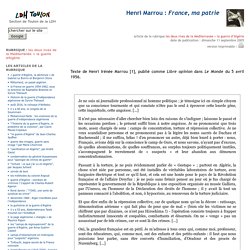 Henri Marrou : France, ma patrie