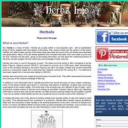 What is a Herbal? - Giant List of Herbals - Herbs Info