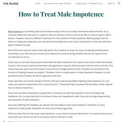 Pak Herbal - How to Treat Male Impotence