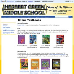 Herbert Green Middle School: Online Textbooks