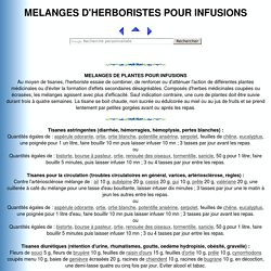 MELANGES D'HERBORISTES POUR TISANES MEDICINALES