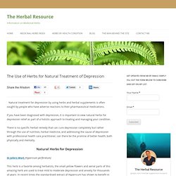 Natural Herbs For Depression Treatment