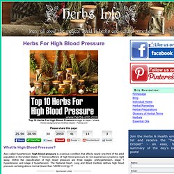 Herbs For High Blood Pressure