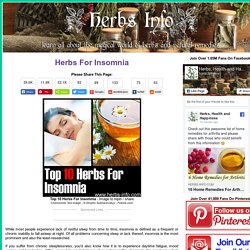 Herbs For Insomnia