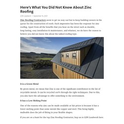 Here’s What You Did Not Know About Zinc Roofing