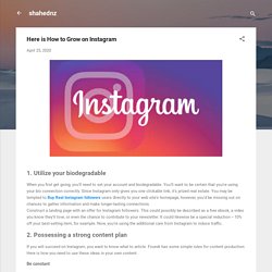 Here is How to Grow on Instagram