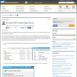 It's here! SAP Lumira Edge Server