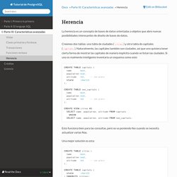 Herencia — Tutorial de PostgreSQL 8.4