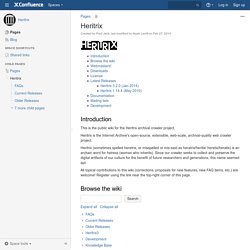 Heritrix - Heritrix - IA Webteam Confluence